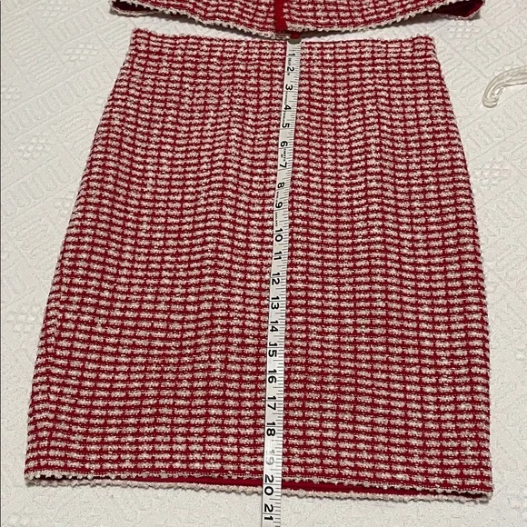 St. John couture metallic crystal gold chain trim 3 pc knit boucle Tweed - Picture 16 of 17